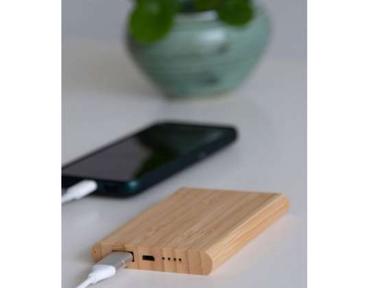 Sustainable Power Bank BAMBOO EVOLUTION Brown Eco-Friendly Portable Battery