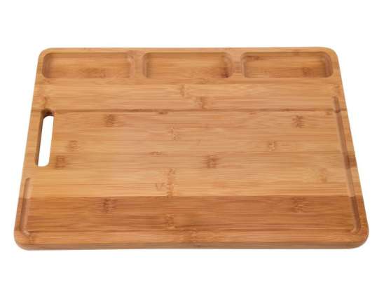 Large Bamboo Cutting Board BAMBOO SERVING Sturdy Cooking Board Brown