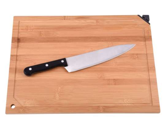 Large Bamboo Cutting Board BAMBOO SHARP Sturdy Chopping Board Brown