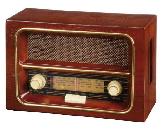 AM/FM Empfänger RECEIVER in Braun   Klassisches Radiodesign