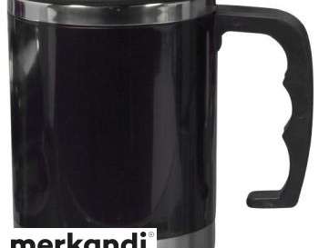 Gobelet en plastique Gabi avec couvercle Mug pratique noir