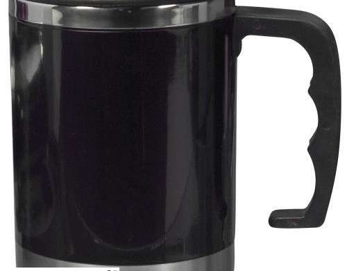 Plastic drinking cup with lid Gabi Black mug for on the go