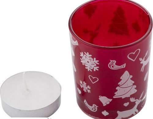 Colored Glass Tealight Candle Holder Kirsten Red: Stylish decoration for atmospheric ambience