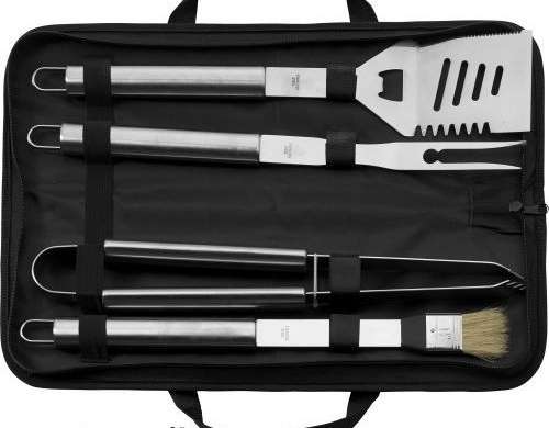 Silas Stainless Steel Barbecue Cutlery Set in Black Professional Quality