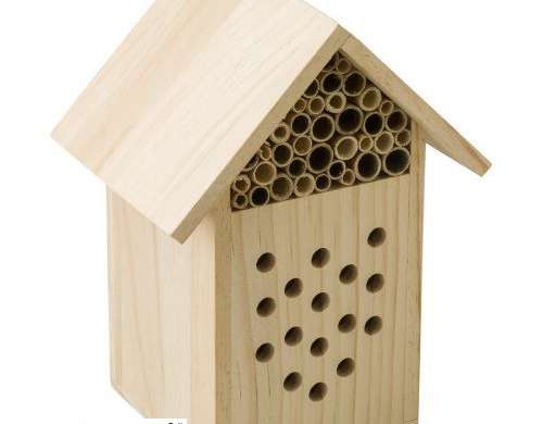 Wooden Bee House Fahim Brown Insect Hotel Natural Habitat for Bees and Insects