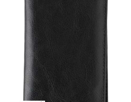 Lee Leather Porte-cartes de crédit Noir élégant Slim