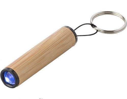 Mini Bamboo Flashlight with Keychain Ilse Braun Sustainable Lighting for on the Go