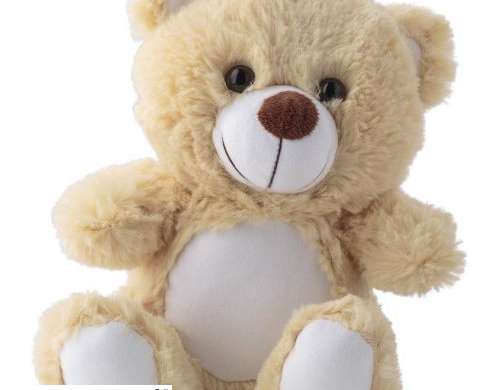 Brown rPET plush toy bear Samuel: Sustainable cuddly toy made from recycled materials for environmentally conscious children