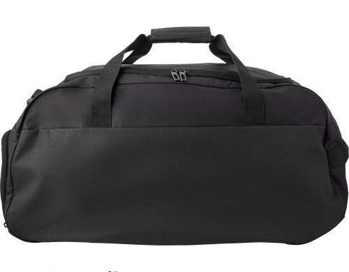 Polyester sports bag Connor black, robust and functional, ideal for fitness and travel