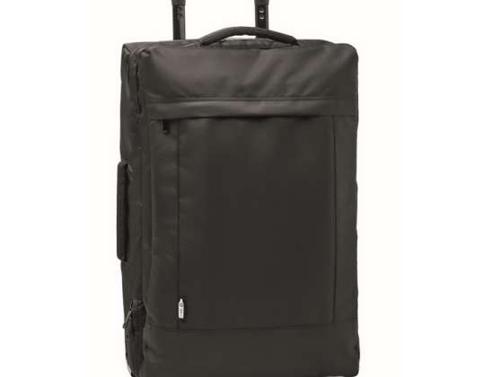 600D RPET Trolley ARTIC Eco-Friendly Travel Trolley Made of Recycled Material in Black