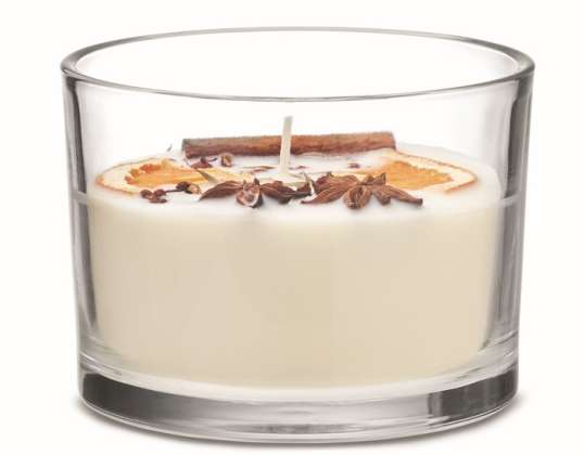 Candela profumata in vasetto di vetro 300 g CITRUS White: Atmosfera fresca e tonificante con questa fragranza