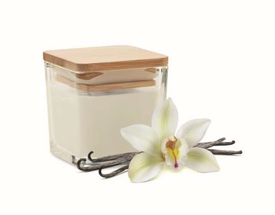 Scented candle in glass jar 50g PILA White: Create a relaxing atmosphere with this delicate fragrance