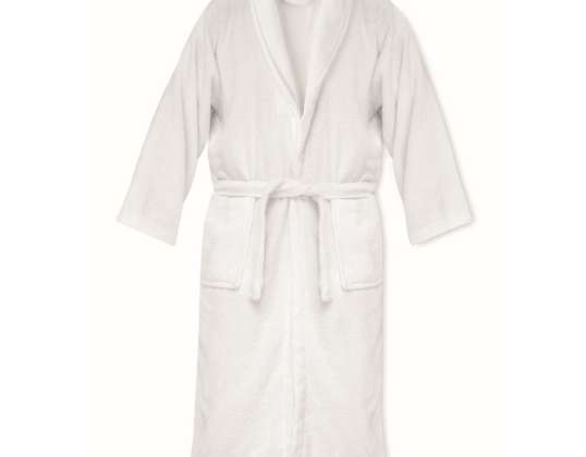 Bathrobe Org Cotton XL/XXL ONZAI LARGE White: Soft Absorbent Luxurious