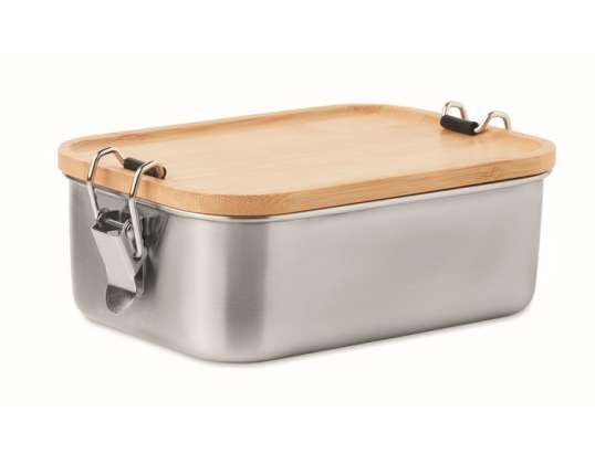 Elegant lunch box stainless steel SONABOX wooden design stylish robust and environmentally friendly