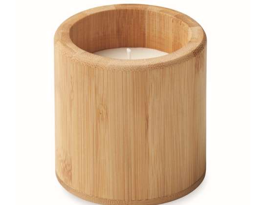 Scented candle with wooden holder 160 g GIZA: Natural elegance for a relaxed atmosphere