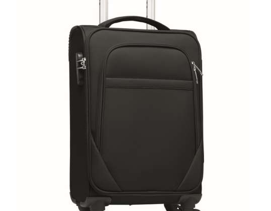 Soft Rolling Suitcase 600D RPET VOYAGE black: Eco-friendly travel suitcase with style