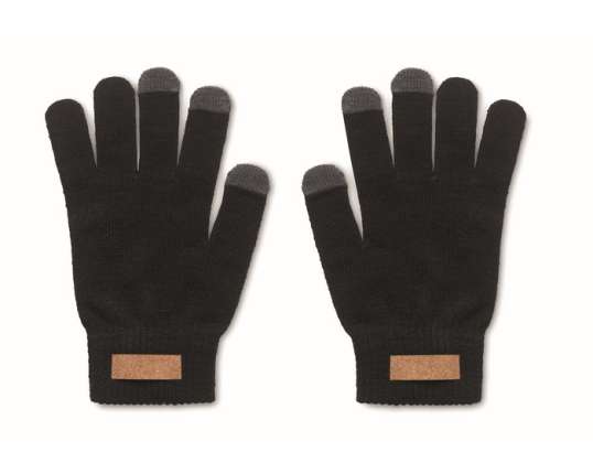 Gants tactiles RPET DACTILE Black : Accessoires durables pour l’utilisation d’un smartphone