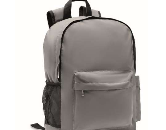 Reflective Backpack 190T BRIGHT BACKPACK matte silver safe and stylish for everyday and leisure