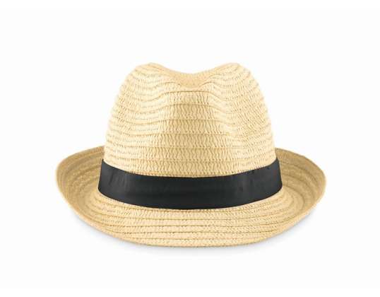 Paper Straw Hat BOOGIE: Black Stylish Lightweight for Summer and Leisure