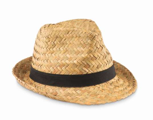 MONTEVIDEO Straw Hat in Elegant Black – Stylish &amp; Protective