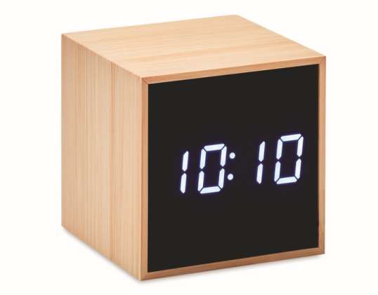 MARA CLOCK LED table clock made of bamboo Elegant wooden design Modern