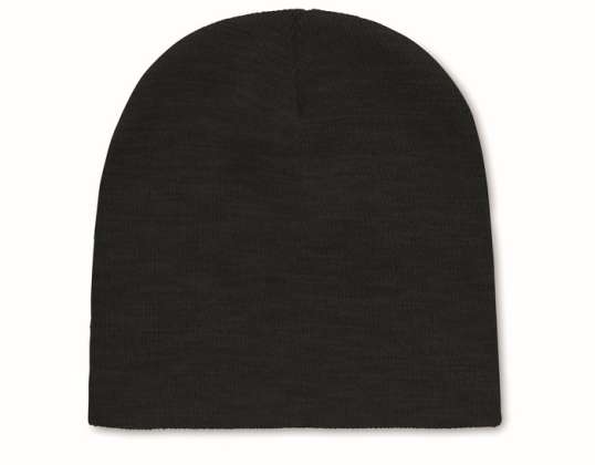 MARCO RPET Black Recycled Polyester Beanie – Modern and Sustainable