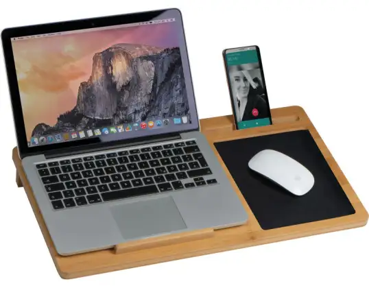 Multifunctional Laptop Pad with Mousepad &amp; Mobile Phone Holder Beige