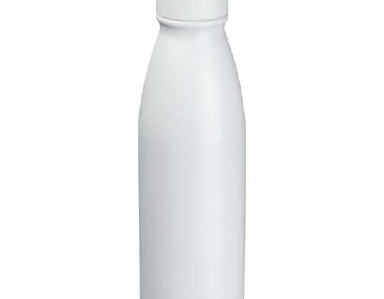 Elegante Metall Trinkflasche  600ml  Schneeweiß