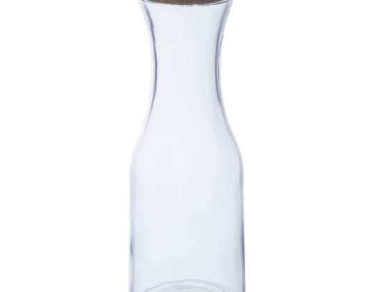 Glass Water Bottle with Cork Lid 750ml Clear