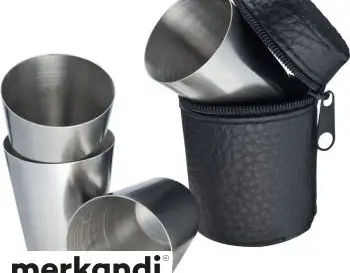 Set of 4 Stainless Steel Shot Glasses in Black - Stylish and Unbreakable