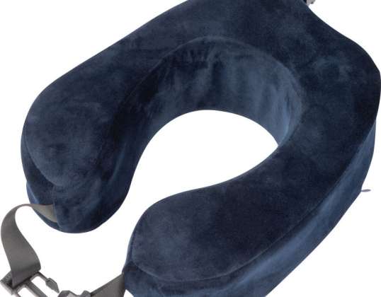 Memory Foam Neck Pillow in Dark Blue Ergonomic Travel Support