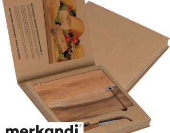 Cheese Enjoyment Set: Elegant wooden board with cheese knife in brown