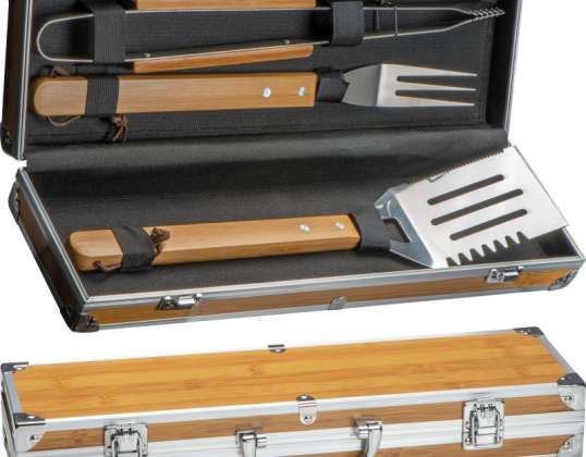 Hochwertiges 3 teiliges BBQ Set   Beige Grillbesteck für Perfektes Grillen