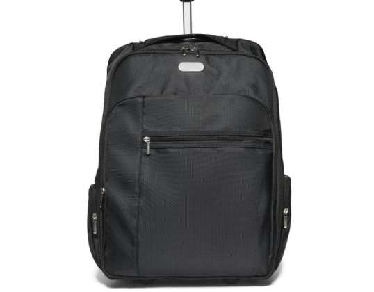 AVENIR 17'' Laptop Trolley Backpack made of 1680D & 300D – Black Versatile & Robust