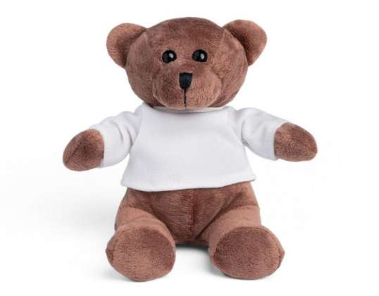 Morbido ORSO Orsacchiotto peluche con T Shirt Bianco Giocattolo Farcito Peluche Giocattolo Coccolone