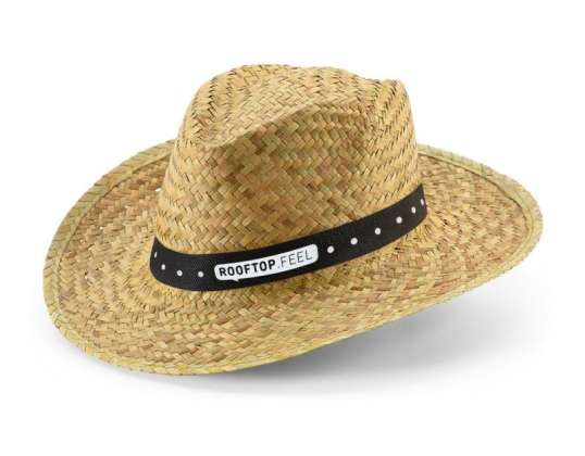 Élégant chapeau de paille JEAN POLI Chapeau de paille naturelle noire pour femme et homme Accessoire d’été