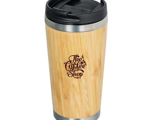 Sustainable Bamboo Thermo Mug TALCA Light Brown Travel Mug for Hot Drinks