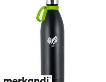 NICE XL Thermal Water Bottle 1L Elegant Black Silver Robust Insulated