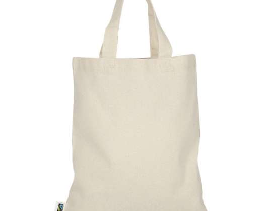 Small Fairtrade Cotton Bag Shopping Bag Natural Colors