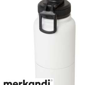 Dupeca 840 ml RCS zertifizierte Isolierflasche aus Edelstahl   Weiß  Nachhaltige Thermosflasche