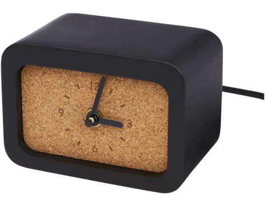 Horloge de table en pierre calcaire Momento avec fonction de chargement sans fil, noir