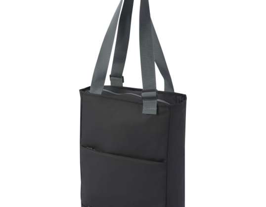 Water-repellent 14 laptop carrying bag Aqua black made of GRS recycled material 14 L