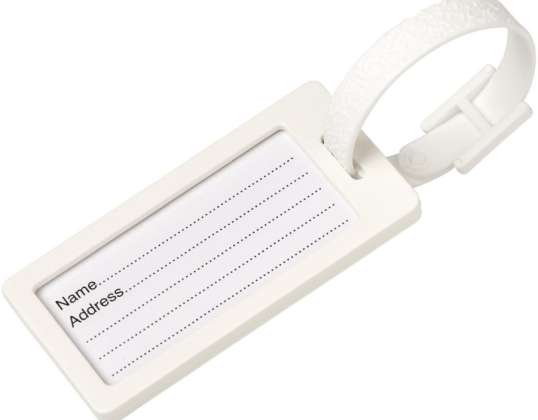 River Luggage Tag with Window Made of Recycled Material in White Eco-Friendly Travel Accessory