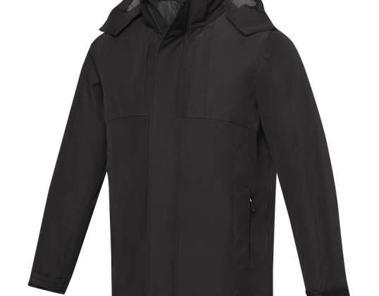 Robust insulated men's parka - winter jacket with hood weatherproof