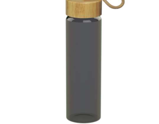 Bamboo Colour Glass Water Bottle 650 ml Stylish Grey