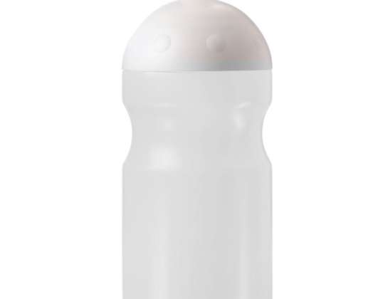 White fitness water bottle 0.5l with suction cap – compact & efficient