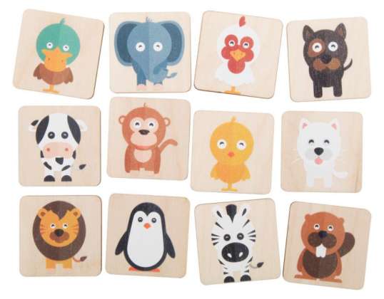 Evermor Animal Memory Game Natural Design Educational Toy for Kids