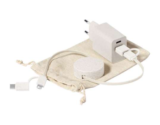 Pylot USB Charger Set Natural Sustainable Fast Charging Set for All Devices