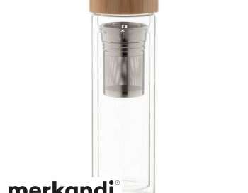 Andina Transparent Glass Thermos Bottle 420ml – Natural Look