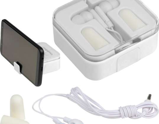 Noise Headphone Set avec support pour smartphone Pure White